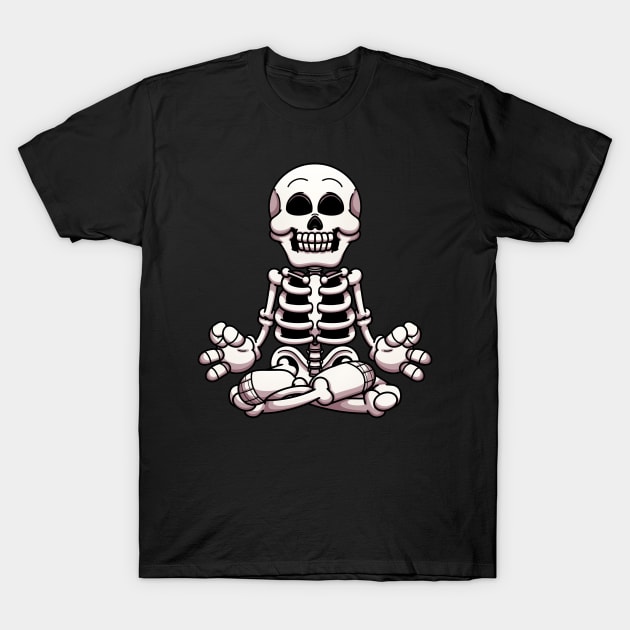 Meditating Skeleton T-Shirt by TheMaskedTooner